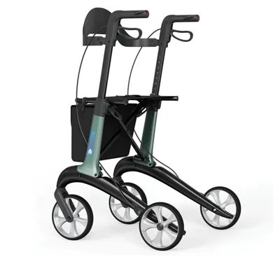 Pejalan Rollator Gentian Karbon Dengan Tempat Duduk & Roda